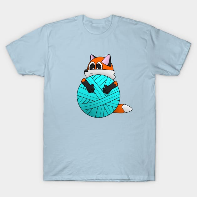 a tiny fox with yarn T-Shirt by Negative Øhio Merch